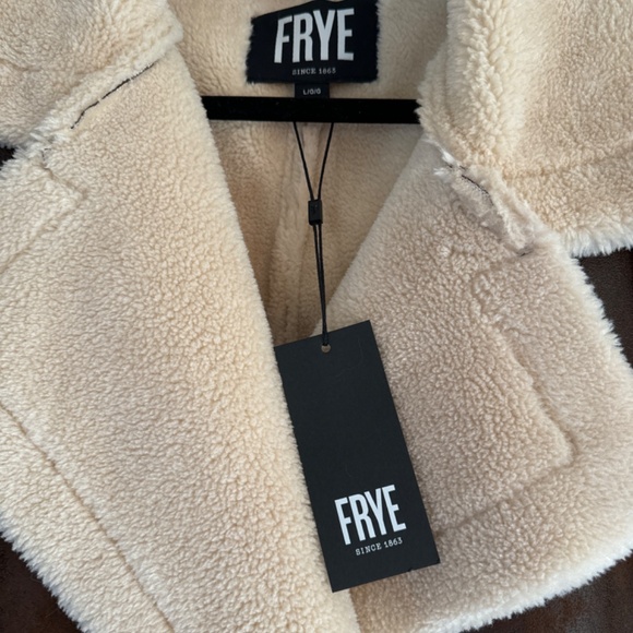 Frye Faux Leather and Fleece Double Breasted Coat - Picture 4 of 8